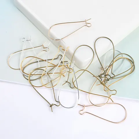 DIY Σταγόνα Νερού U Σχήμα Γάντζος Σκουλαρικιού Σίδερο Επενδυμένο με Χαλκό Αξεσουάρ Κατασκευής Κοσμημάτων