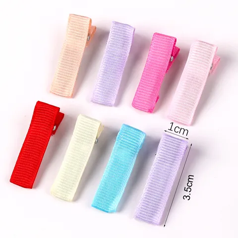 Barrettes Bec de Canard Enveloppées de Tissu Couleur Bonbon DIY Pinces à Cheveux Carrées en Métal pour Filles Accessoires Minimalistes