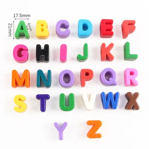 Multicolor Acrylic Alphabet Letter Beads Large Hole Spacers Loose Beads For DIY Craft Keychain Bracelet Necklace Jewelry Making Components Accessory