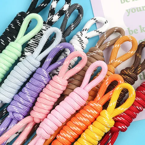 Ins Style Colorful Nylon Cord Woven Keychain Pendant Miu Miu Style Mobile Phone Strap For Bags Plush Toy Decorative Hanging Accessory