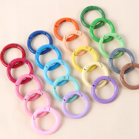 Anillos de Resorte Abiertos Coloridos Mosquetón de Metal Accesorios de Joyería DIY Anillos O de Aleación para Bolsos Llaveros