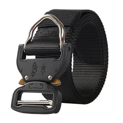 Tactical Belt For Men Women Outdoor Quick Release Alloy Buckle Heavy Duty Nylon Belt Military Waist Strap With D-Ring