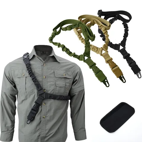 Outdoor Tactical Single Point Nylon Sling Adjustable Crossbody Tactical Strap For Men Outdoor Sports Gear