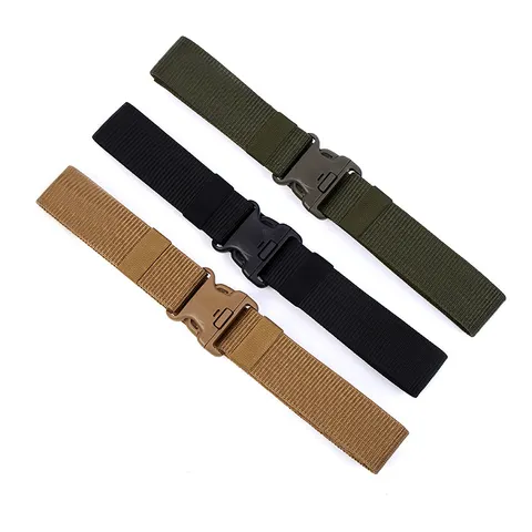 Heavy Duty Tactical Outer Belt Thickened Polypropylene Canvas Quick Release Plastic Buckle Outdoor Camping Utility Webbing Belt For Men Women