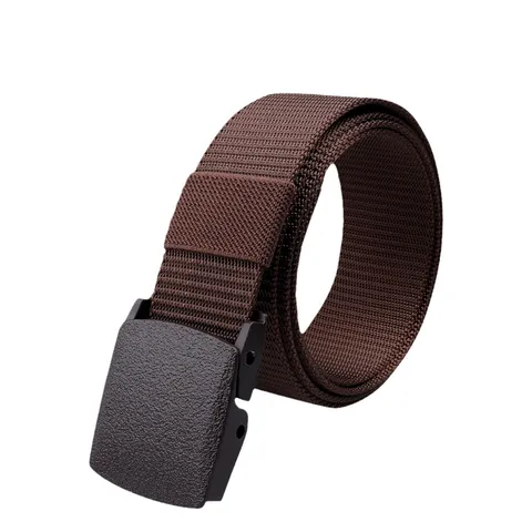 Men's Casual Tactical Nylon Woven Belt With Plastic Buckle Lightweight Outdoor Training Webbing Belt Adjustable Fashion Waist Belt For Men