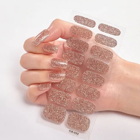 Minimalistische Einfarbige Nagelaufkleber Nude Serie Glitzer Farbverlauf Selbstklebende Nagelfolien Für Damen DIY Maniküre Dekoration