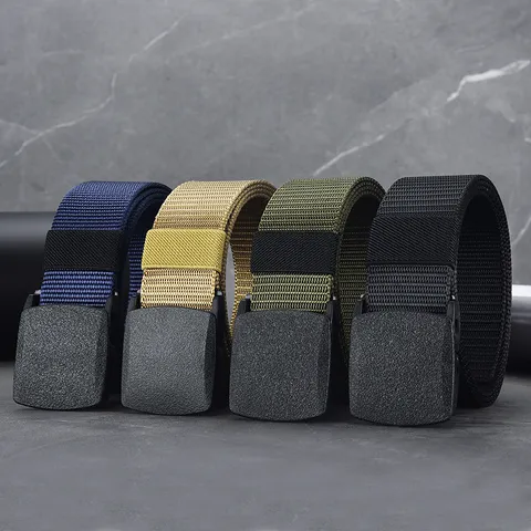 Unisex Canvas Riem Casual Student Gordelband Riem Plastic Vlotte Gesp Sneldrogend Outdoor Tactische Taille Riem