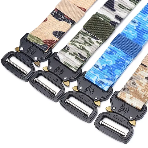 Kids Tactical Belt Camouflage Nylon Canvas Belt Student Training Quick Release Alloy Buckle Outdoor Waist Belt For Boys
