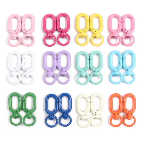 Mousqueton à Ressort en Alliage Coloré Anneau O Rond Porte-Clés Accessoires Artisanaux DIY Anneau de Connexion en Métal