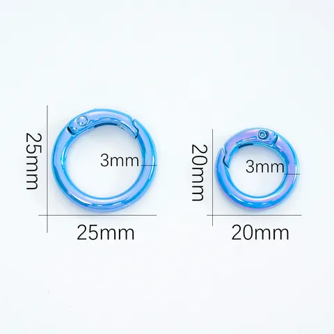 Alloy Rainbow Spring O-Ring Open Gate Ring Spring Clasp Keychain Ring Jewelry Craft Hardware Connection Buckle For Bag DIY Finding