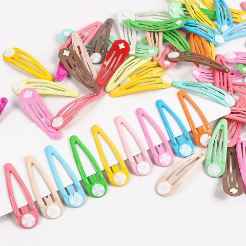 Legierung Emaille Wassertropfen Haarklammern Blanko Basis Pad Macaron Farbe Kinder Haarnadel DIY Schmuck Basteln Zubehör Teile