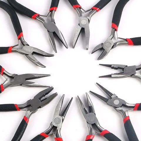 DIY Jewelry Making Pliers Carbon Steel Hand Tool Flat Nose Needle Nose Side Cutting Round Nose Pliers For Craft Bead Repair