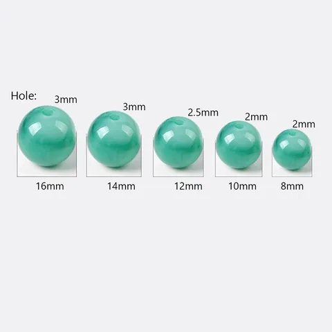 Acrylic Cat Eye Beads Round Marble Pattern Imitation Stone Loose Beads For DIY Bracelet Jewelry Making Craft Findings