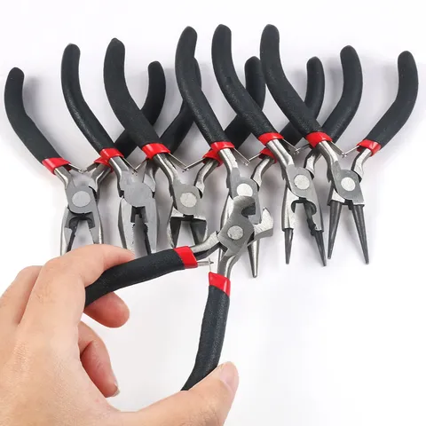 DIY Jewelry Making Pliers Carbon Steel Hand Tool Flat Nose Needle Nose Side Cutting Round Nose Pliers For Craft Bead Repair