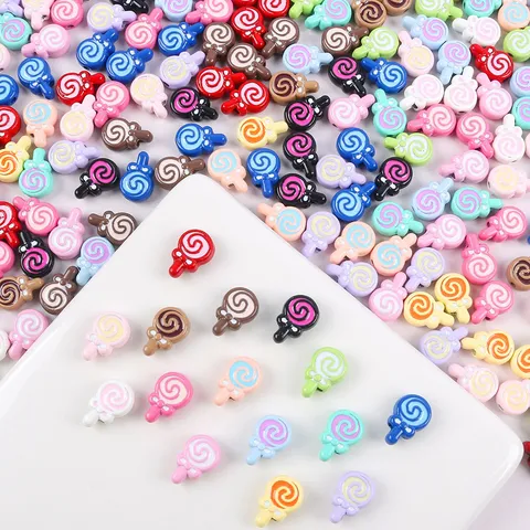 Cute Cartoon Lollipop Candy Enamel Zinc Alloy Loose Beads Sweet Bowknot Design通孔 Beads For Craft Bracelet Keychain Making Jewelry Components DIY Accessories