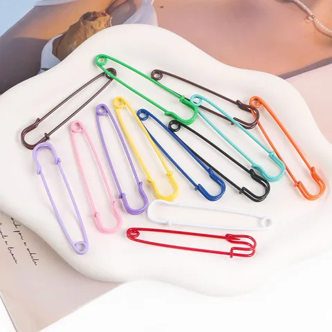 Colorful Large Safety Pins Alloy Baking Finish Decorative Pins For DIY Craft Shawl Sweater Brooch Garment Trims And Notions