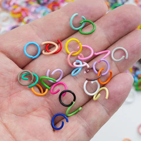 Handmade DIY Jewelry Findings Lacquer Alloy Open Jump Rings Colored Connection Circles For Bracelet Keychain Making Accessories