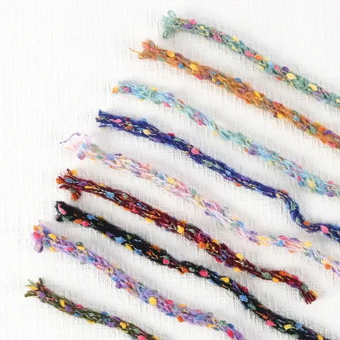 Retro Polyester Faux Mohair Breigaren Handgemaakt Meerkleurig Gesprenkelde Kordel Touw Voor DIY Sleutelhanger Tas Accessoires