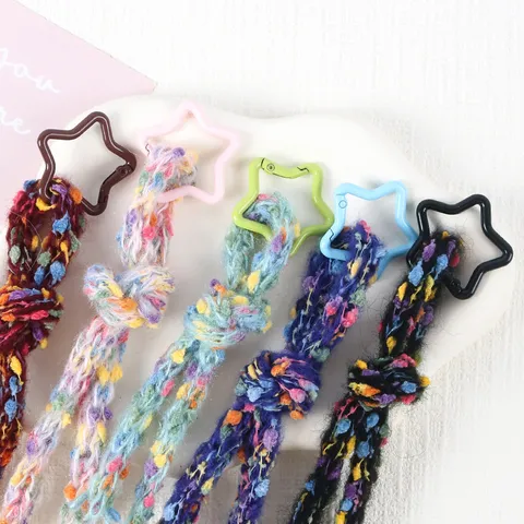 Retro Polyester Faux Mohair Breigaren Handgemaakt Meerkleurig Gesprenkelde Kordel Touw Voor DIY Sleutelhanger Tas Accessoires
