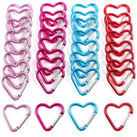 Mousqueton en Alliage d'Aluminium en Forme de Cœur Crochet de Bouteille d'Eau DIY Porte-Clés