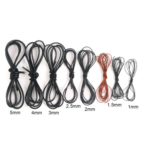 Cordón de Cuero de Vaca Genuino Redondo para Creación de Joyas DIY Collar Trenzado a Mano Pulsera Material Accesorios Cuerda de Cuero