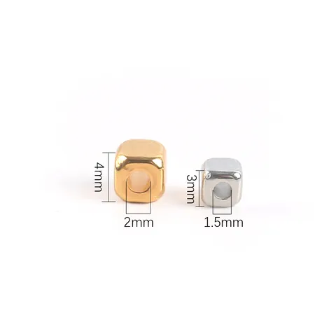 Electroplated Copper Square Spacer Beads Shiny Cut Cube Loose Beads For DIY Necklace Bracelet Craft Jewelry Making Material Accessories