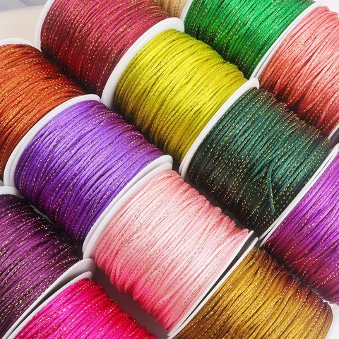 Traditional Metallic Thread Braided Cord For Handmade Craft Chinese Knot Jade Cord For Jewelry Making Craft Cord DIY Braided Rope Materials