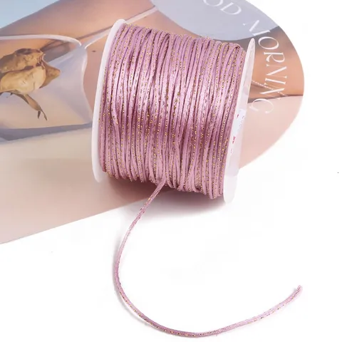 Traditional Metallic Thread Braided Cord For Handmade Craft Chinese Knot Jade Cord For Jewelry Making Craft Cord DIY Braided Rope Materials