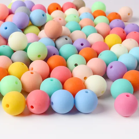 Matte Macaron Acrylic Beads Frosted Round Spacer Beads DIY Bracelet Necklace Phone Chain Jewelry Making Supplies