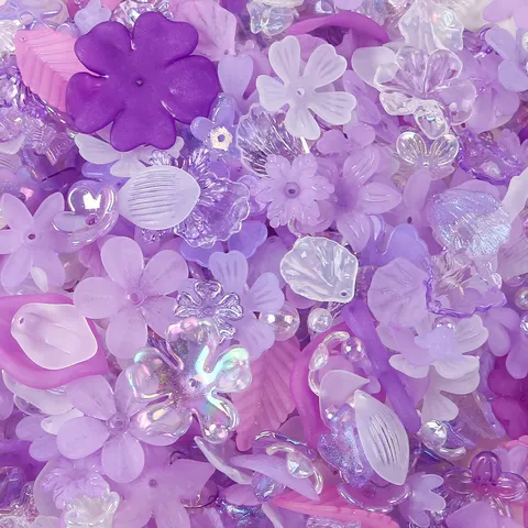 Frosted AB Acrylic Flower Petal Leaf Beads For DIY Earring Hair Accessory Making Colorful Matte Gradient Loose Beads Jewelry Craft Finding