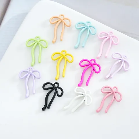 Pendenti a Forma di Fiocco in Lega per Creazione di Gioielli Fai da Te Braccialetti e Collane Artigianali Accessori Multicolore per Bigiotteria