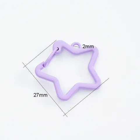 Colorful Star Shaped Alloy Baking Paint Snap Hook DIY Jewelry Finding Star Spring Clasp For Keychain Accessories