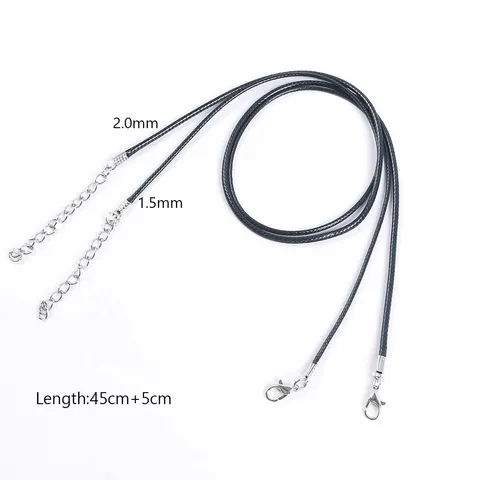 Faux Leather Waxed Necklace Cord Rope With Alloy Lobster Clasp And Extension Chain For DIY Jewelry Making Accessory Gifts
