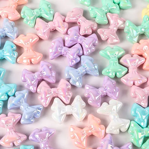 Aurora AB Gradient Doppelschicht Schleife Acryl Perlen DIY Schmuck Zubehör Material Für Ohrring Haarspangen Telefon Gurt Herstellung