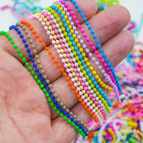Colorful Alloy Ball Chain DIY Jewelry Making Accessories Keychain Pendant Tag Chain Metal Bead Chain