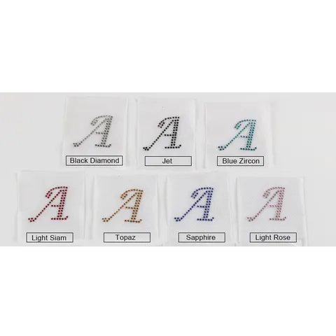Toppe Termoadesive con Lettere Alfabeto in Strass Cristallo di Vetro Applicazione Decorativa per Abbigliamento Fai da Te