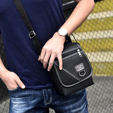 Men's Oxford Cloth Crossbody Bag Korean Fashion Casual Solid Color Shoulder Bag Small Messenger Bag For Men Travel Daily