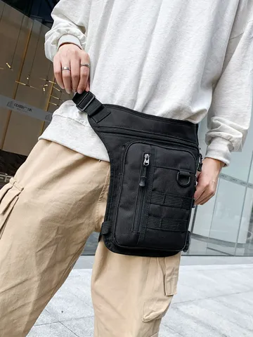 Tactical Leg Bag Men Waterproof Nylon Waist Bag Multi-functional Outdoor Hiking Cycling Motorcycle Hip Bag Messenger Bag