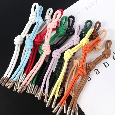 Minimalist Woven PU Leather Keychain Handcrafted Strap For Bags And Keys Trendy Decorative Bag Charm Gift Accessory