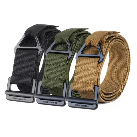Tactical Belt Outdoor Combat Canvas Belt With Zinc Alloy D-Ring Buckle CQB Rescue Military Style Waist Belt For Men Women
