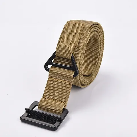 Tactical Belt Outdoor Combat Canvas Belt With Zinc Alloy D-Ring Buckle CQB Rescue Military Style Waist Belt For Men Women