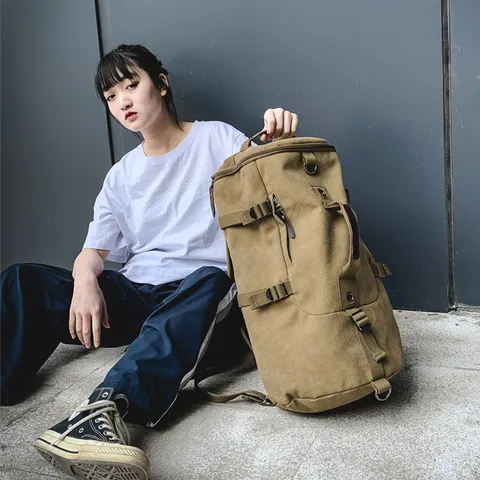 Large Capacity Canvas Travel Backpack Men Women Outdoor Casual Backpack Fashion School Bag Laptop Daypack Student Travel Rucksack