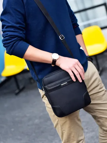 Men Oxford Cloth Messenger Bag Business Casual Crossbody Small Shoulder Bag Waterproof Breathable Commuter Satchel For Daily Office Wear