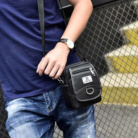 Men's Crossbody Bag Korean Style Business Casual Oxford Cloth Shoulder Bag Small Waterproof Messenger Bag For Men Daily