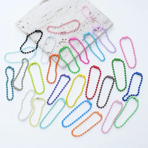 Colorful Alloy Ball Chain DIY Jewelry Making Accessories Keychain Pendant Tag Chain Metal Bead Chain
