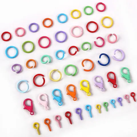 DIY Jewelry Findings Alloy Jump Rings Lobster Clasps Screw Eyes Spacer Beads Craft Accessories For Handmade Jewelry