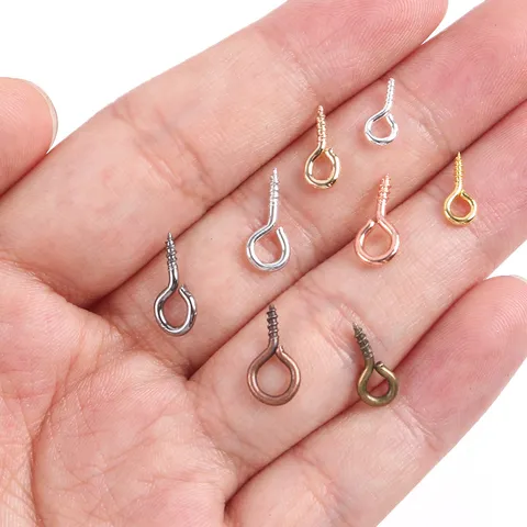 DIY Jewelry Findings Screw Eye Pins Copper Coated Iron Metal Eyelets Assorted Colors For Handmade Craft Jewelry Making