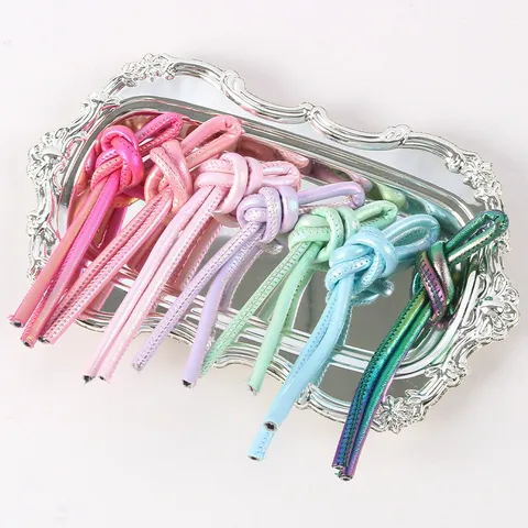 5mm Pearlescent PU Leather Round Cord Sewn Lockstitch Rope For DIY Jewelry Making Bags Handbags Handle Accessories 2 Meters Bundle