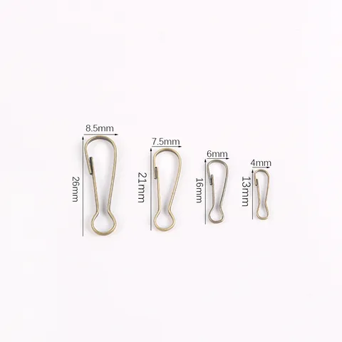 Accesorios de Joyería DIY Cierres en Forma de Pera de Hierro Revestido de Cobre para Llaveros Bolsos Hebillas de Conexión Artesanales