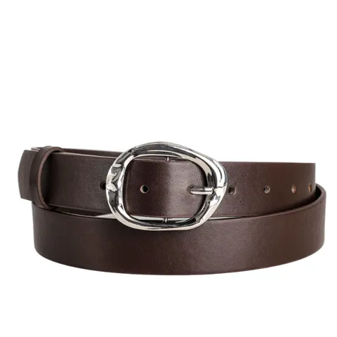 Minimalist Women's PU Leather Belt Casual Jeans Waist Belt With Irregular Metal Pin Buckle Fashion Daily Accessories